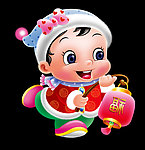 提灯笼的小女孩