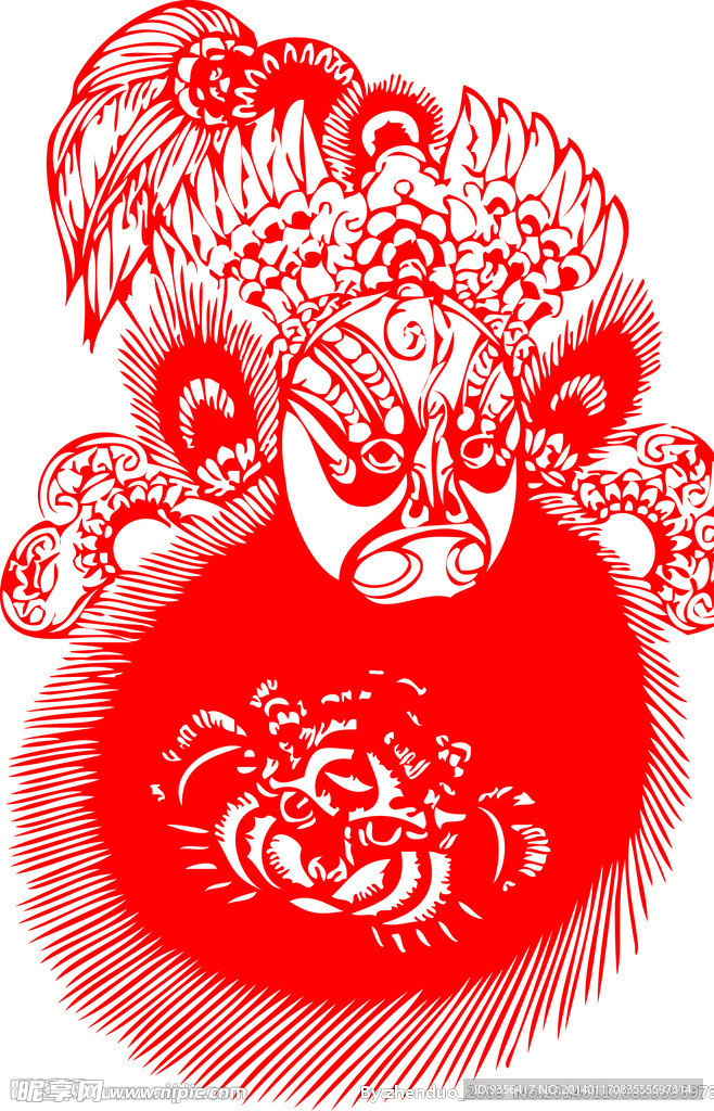 脸谱 剪纸