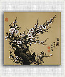 青石国画梅花