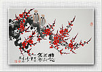 青石国画梅花