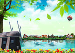 湖边景色