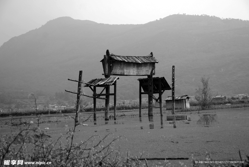 黑白 山水 景观