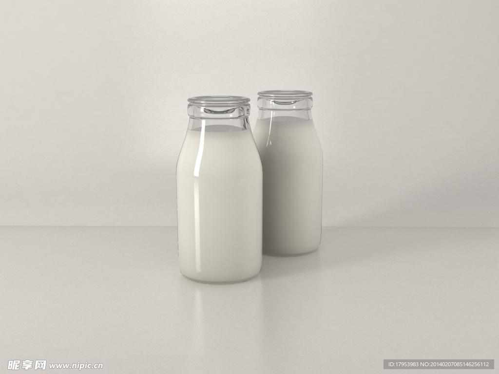 牛奶瓶贴图模板
