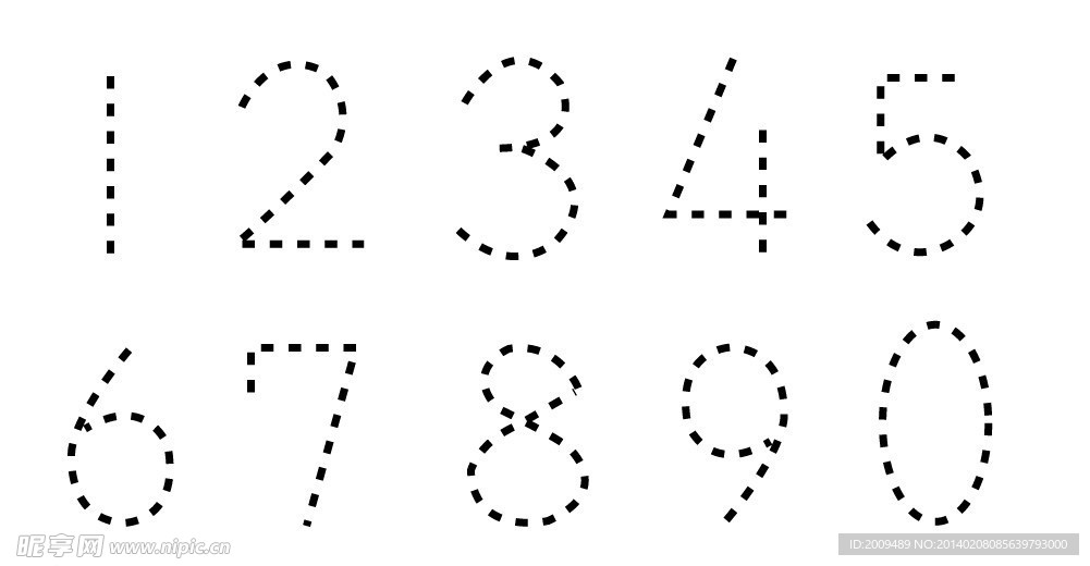 虚线 数字0 9