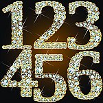 钻石字体123456