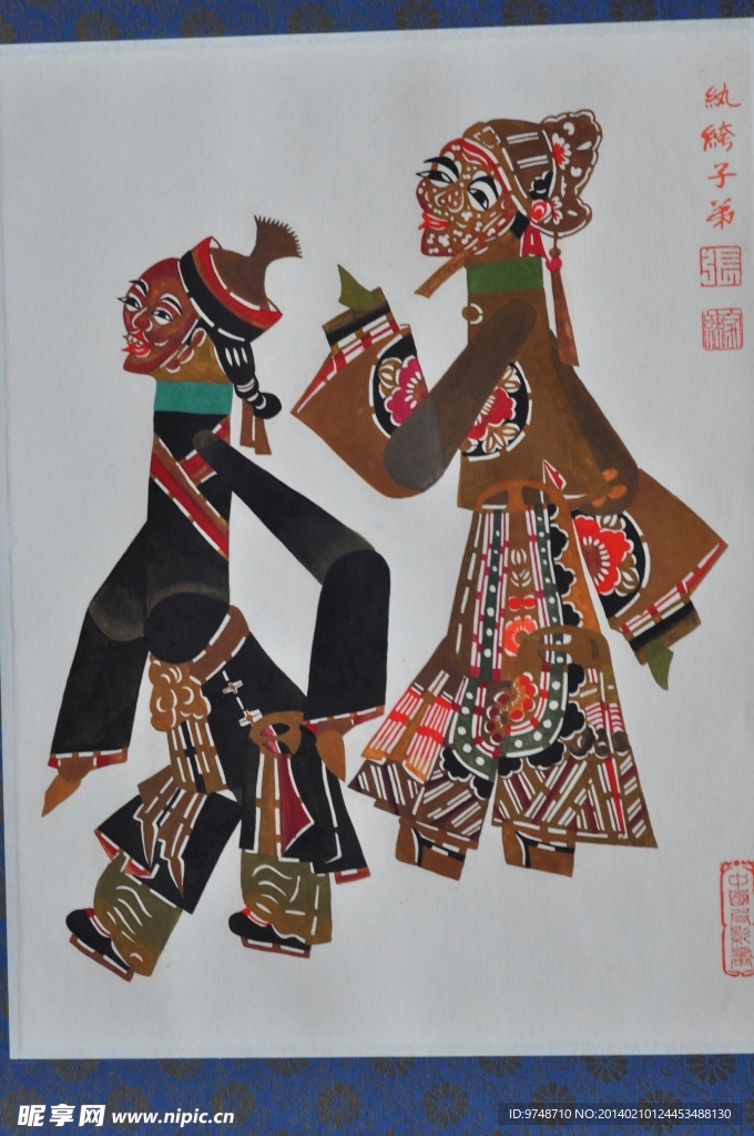 古装皮影画