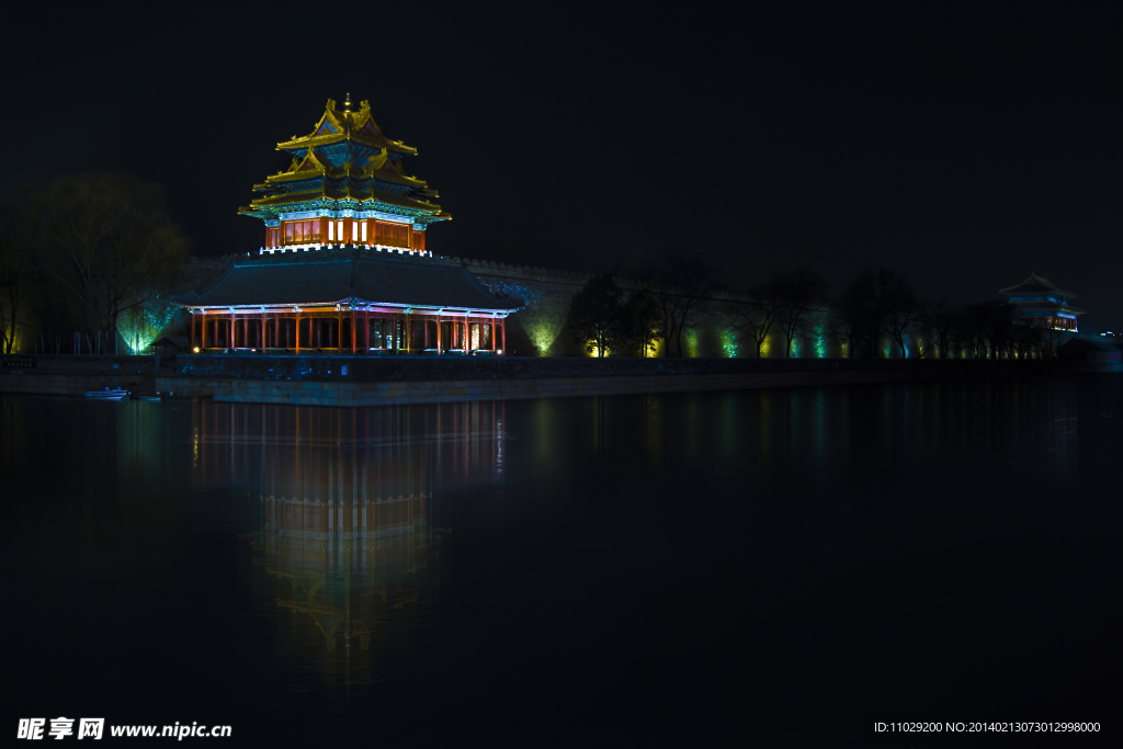 北京紫禁城角楼夜景