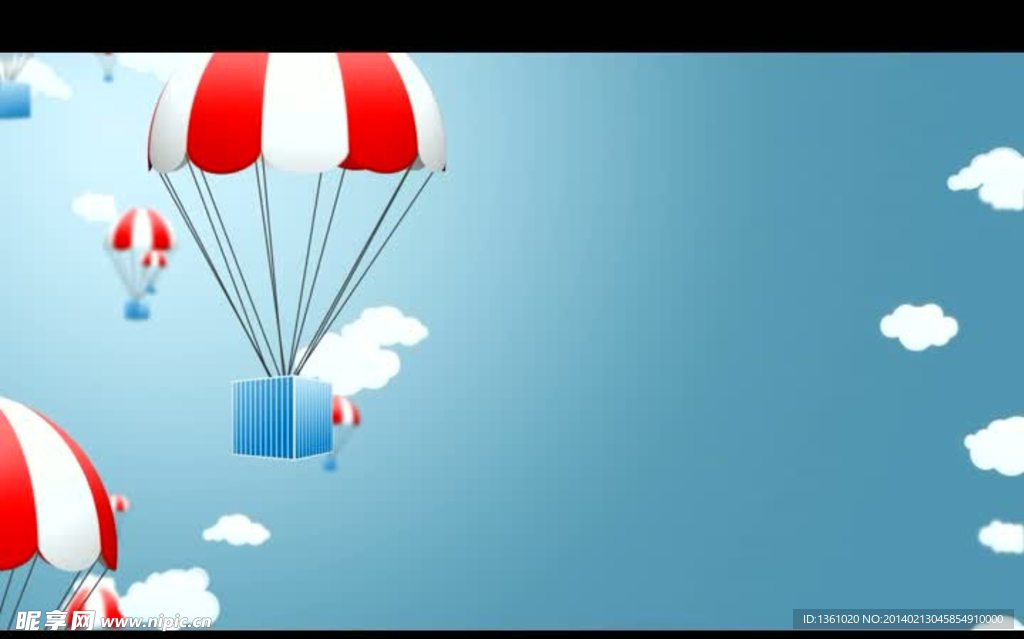卡通降落伞背景视频