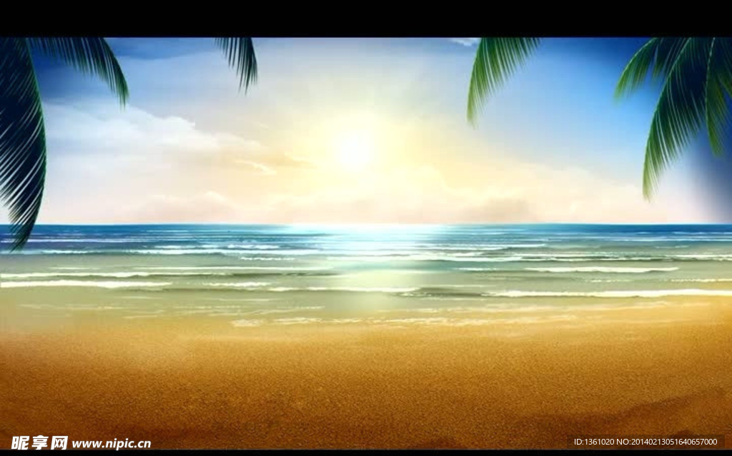 海滩风景背景视频素材