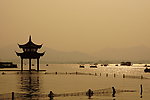夕阳下美丽西湖