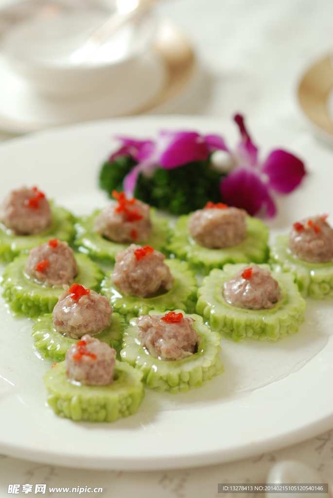 凉瓜蒸肉丸