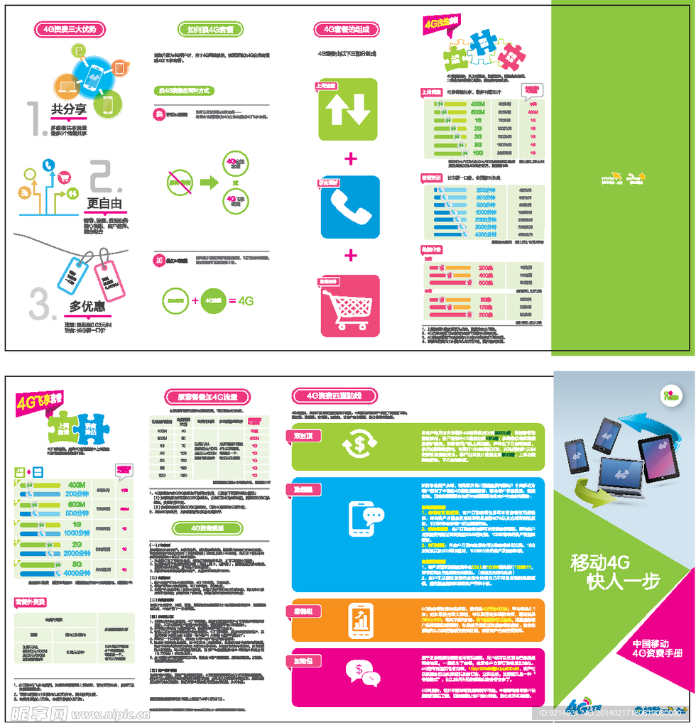4G资费折页