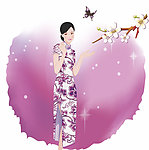 女性与花纹