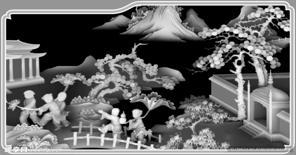 百子图山水