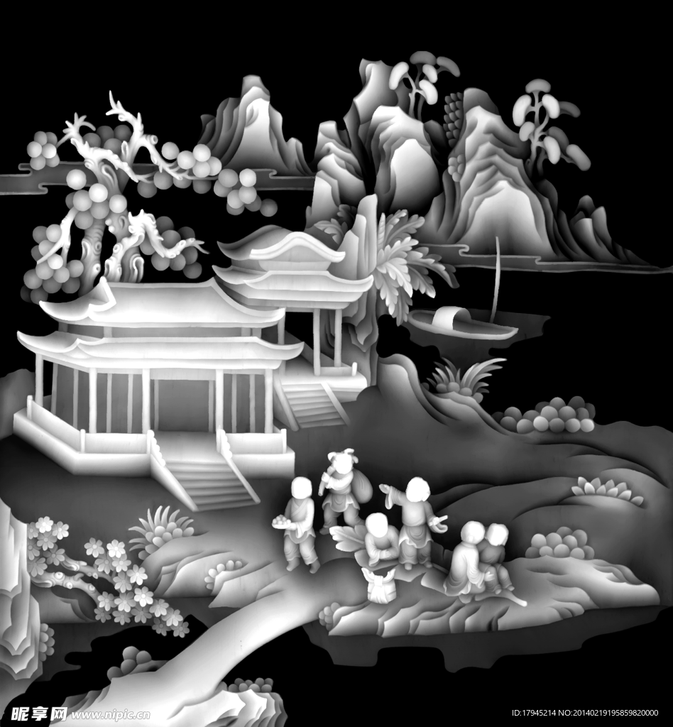 百子图山水