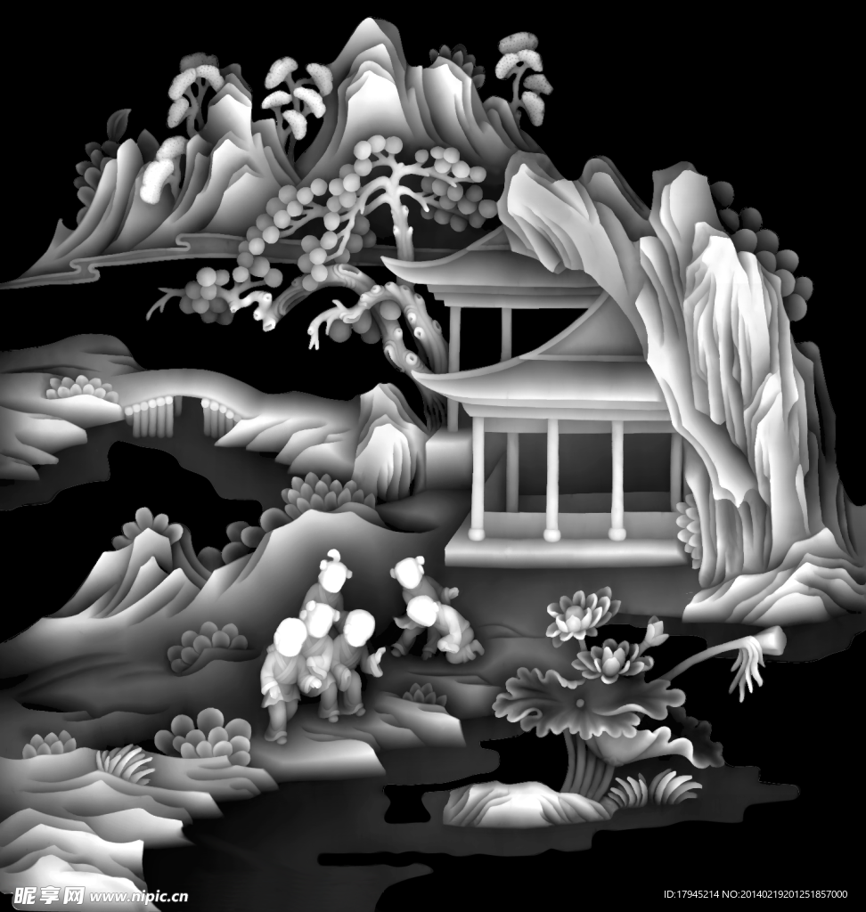 百子图山水