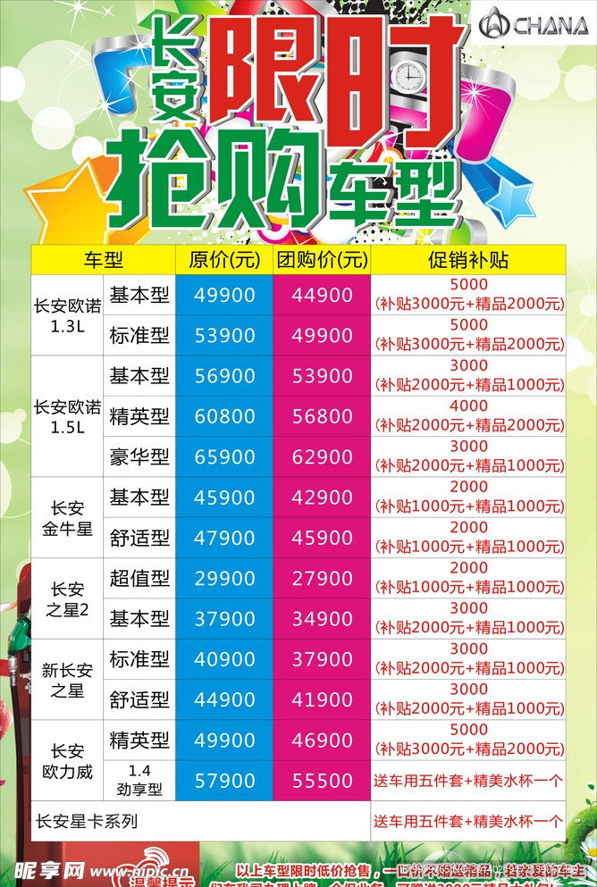 抢购车型