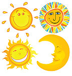 太阳月亮素材