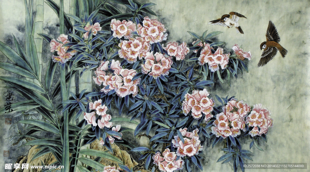 花艳雀欢