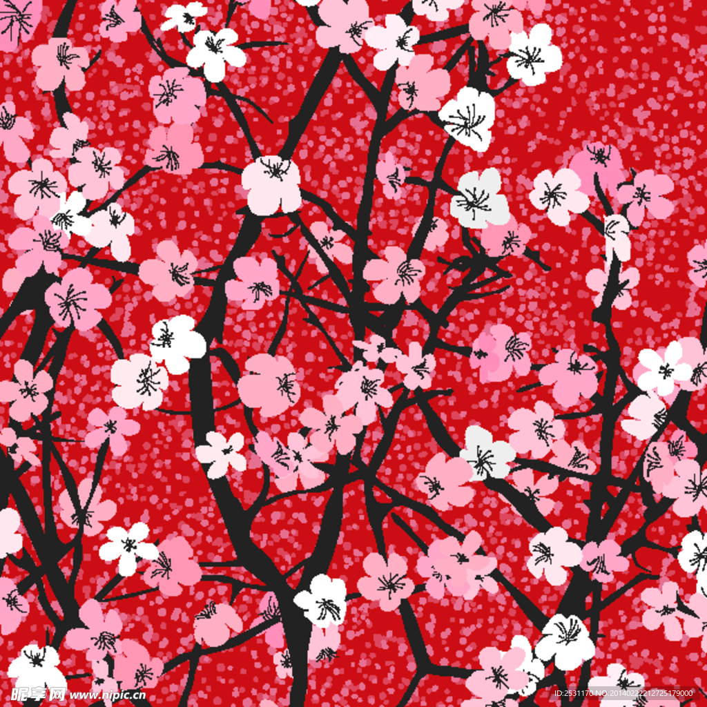 手绘桃花
