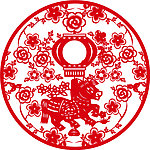 窗花 剪纸 马年