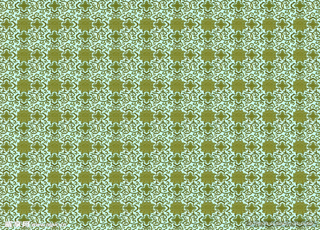 古铜淡绿印花布艺