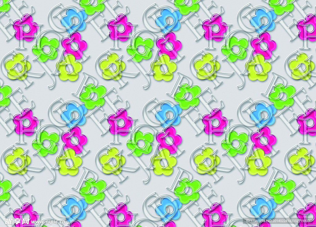 多彩花朵水晶字母墙