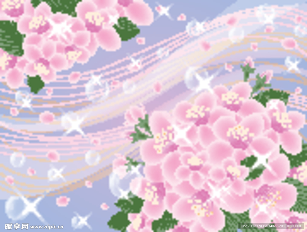 手绘桃花