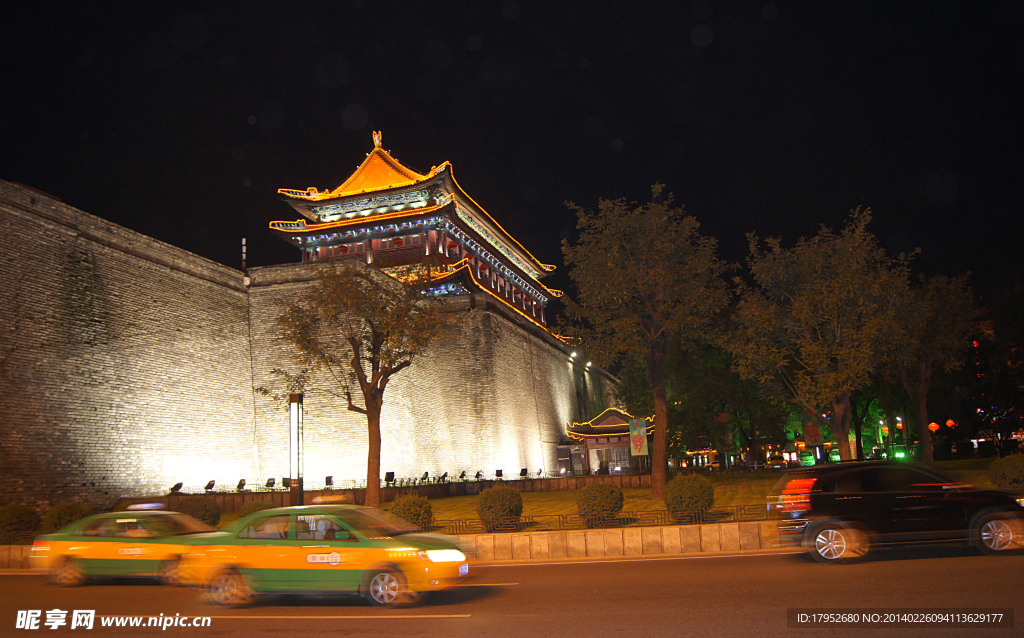 西安古城夜景