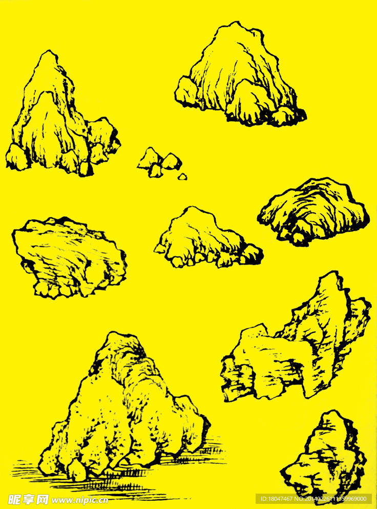 国画山石