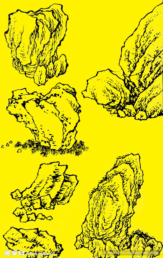 国画山石