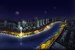 滨河夜景效果图