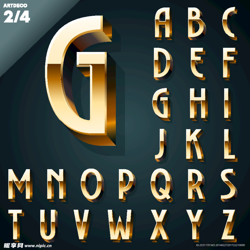 3d金色字母设计