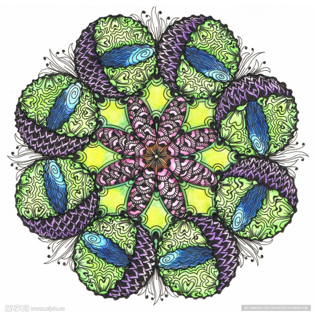 几何手绘插画