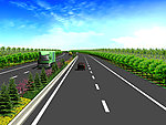 高速公路绿化效果图