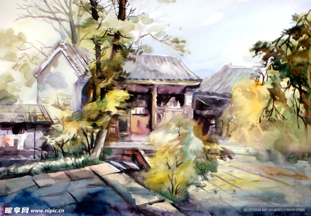 美术 水彩画 风景