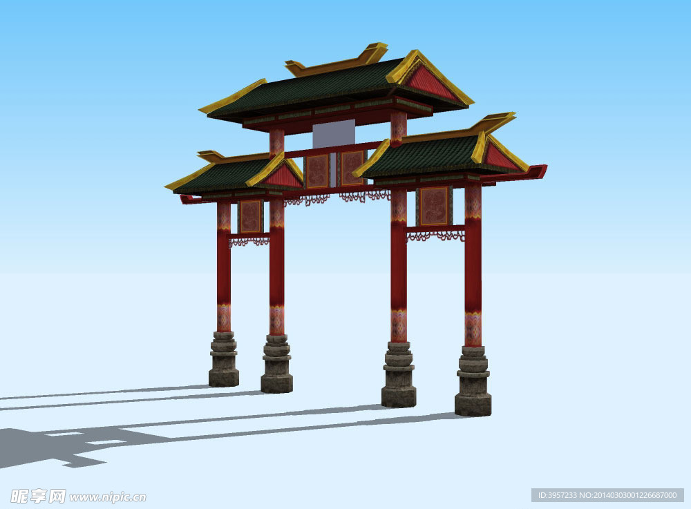 牌坊3D模型