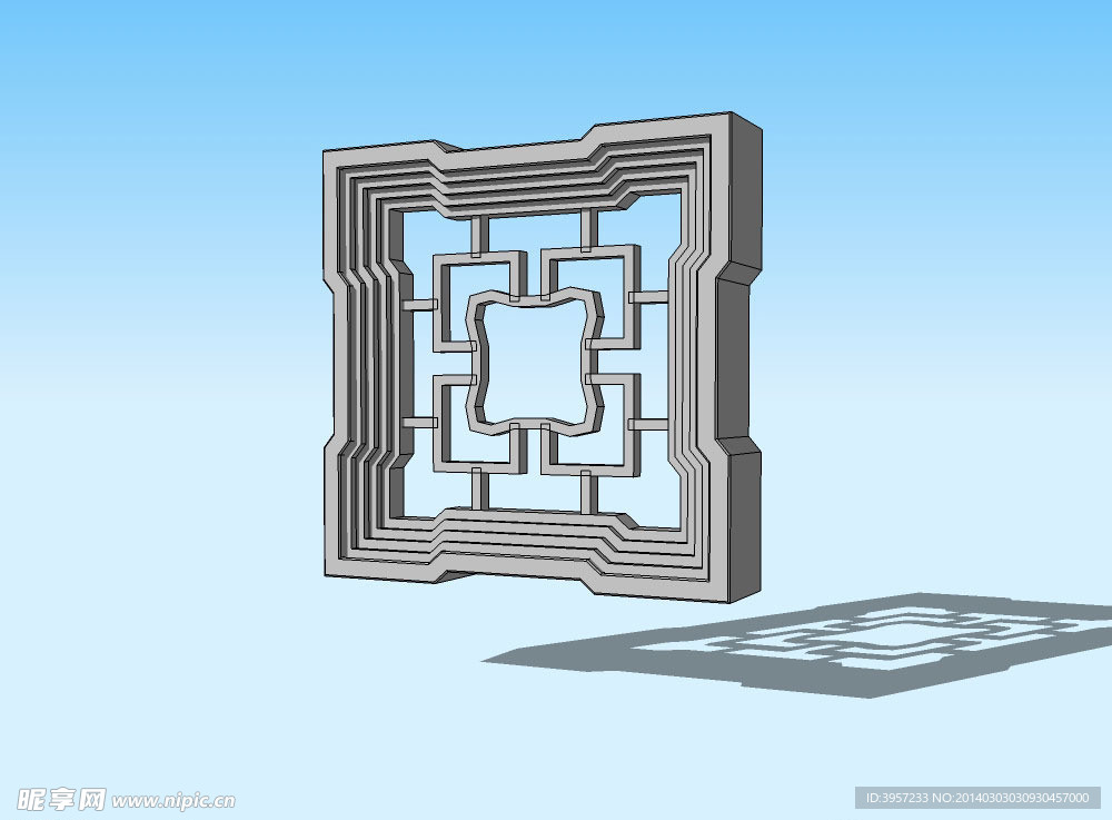 花窗3D模型