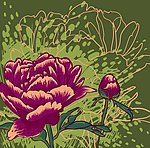 花纹花朵小鸟背景