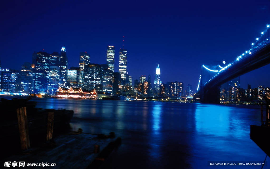 城市夜景 海 桥