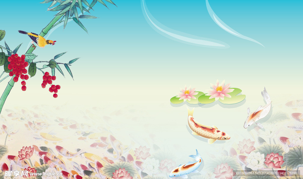山水画虫草花木