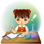 做化学实验的女孩