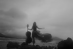 美女海景