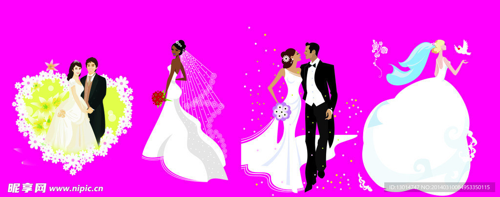 婚礼人物插画