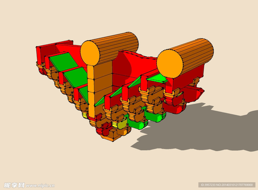 斗拱制作3D模型