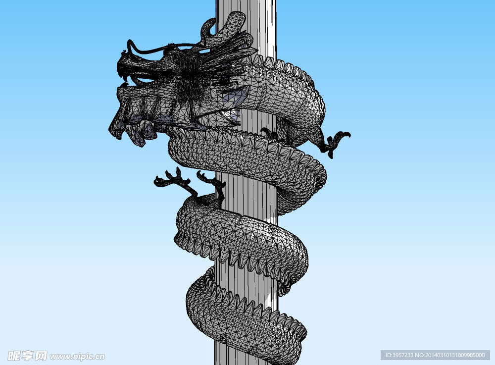 龙柱3D模型