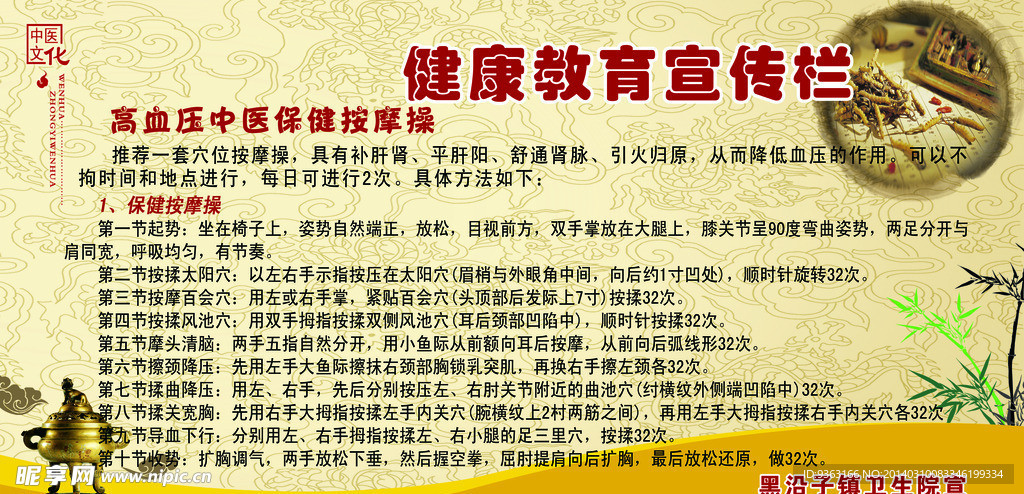 中医健康教训宣传栏