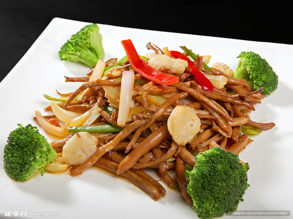 茶树菇炒元贝