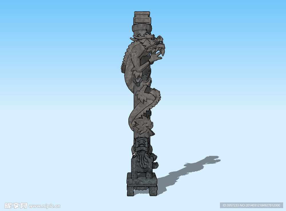 龙柱3D模型