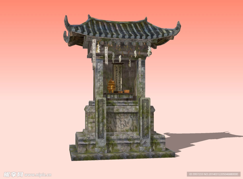 土地庙3D模型